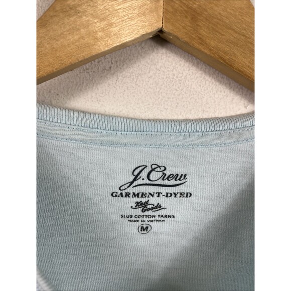 J. CREW Garment Dyed Men’s Pocket T Shirt Blue Slub Cotton Short Sleeve Medium - Picture 2 of 5